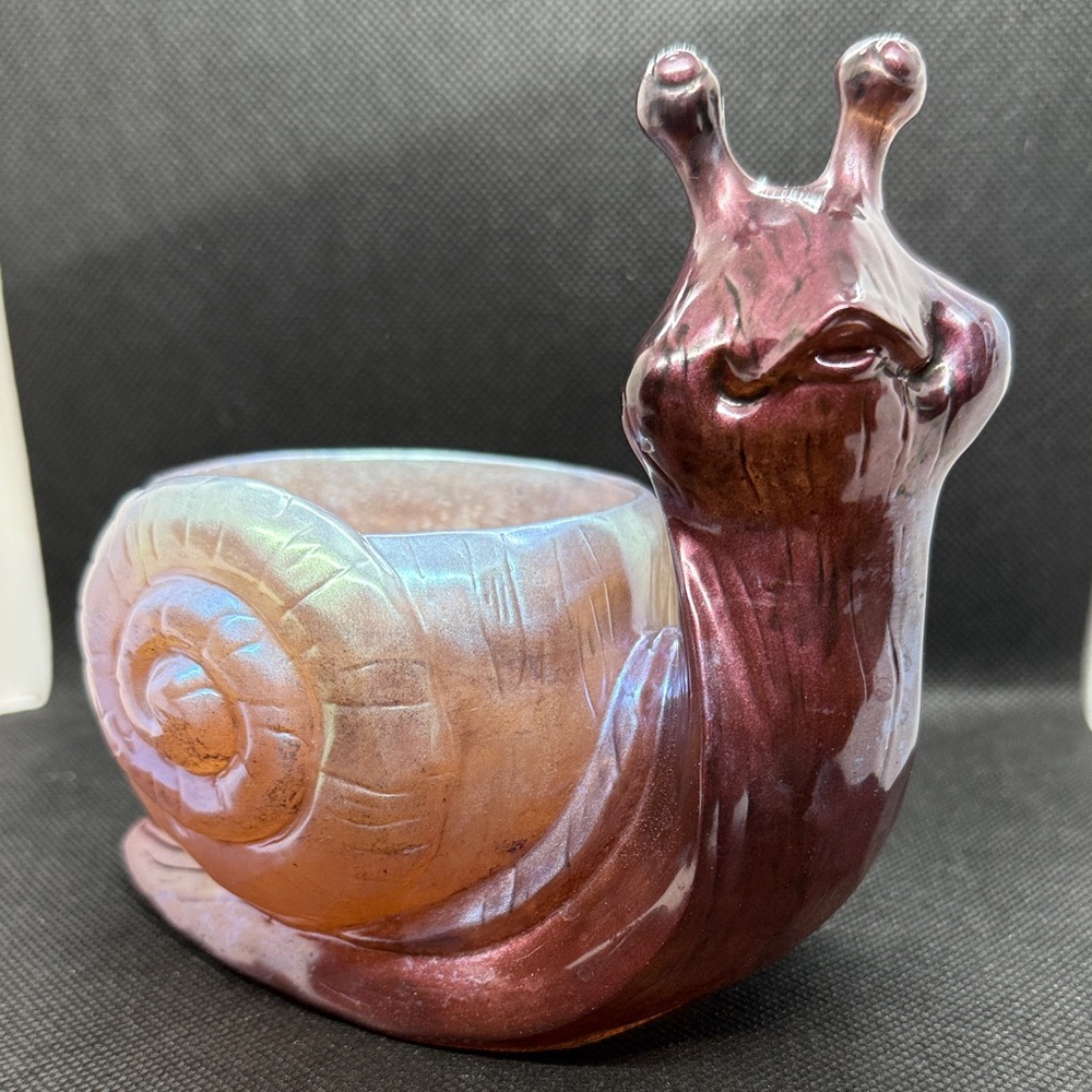 Unique Resin Iridescent Snail Planter